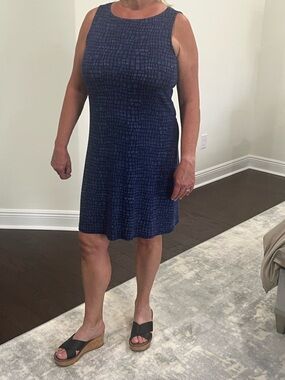 Tommy Bahama Navy Textured Sleeveless Shift Dress